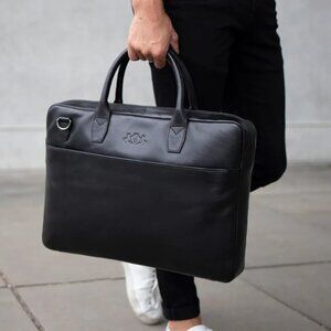 Sid & Vain Laptop bag BOSTON smooth leather black